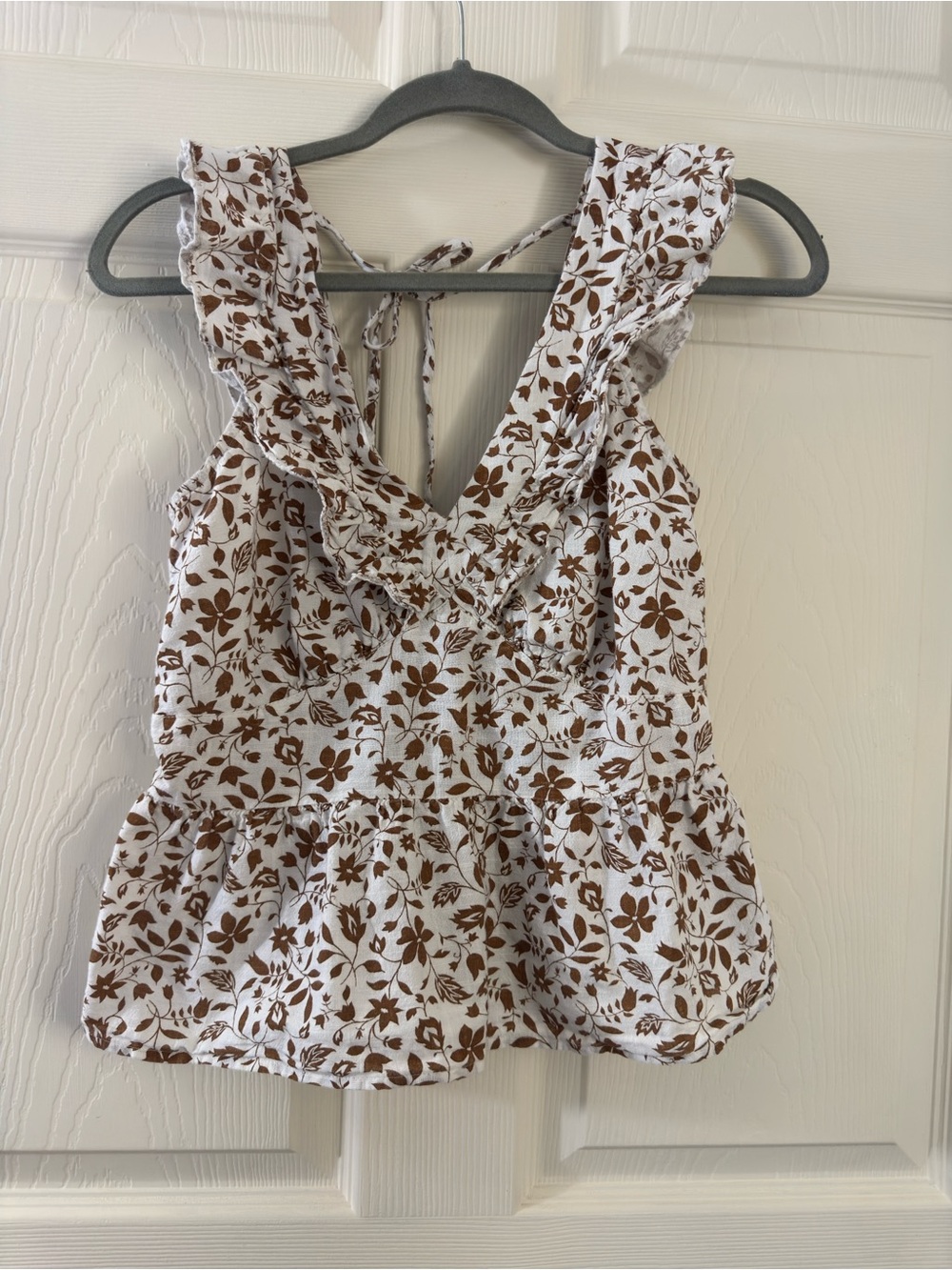 Old Navy Womens Summer V-Neck Tie Back Floral Blouse Top Size S 100% Cotton